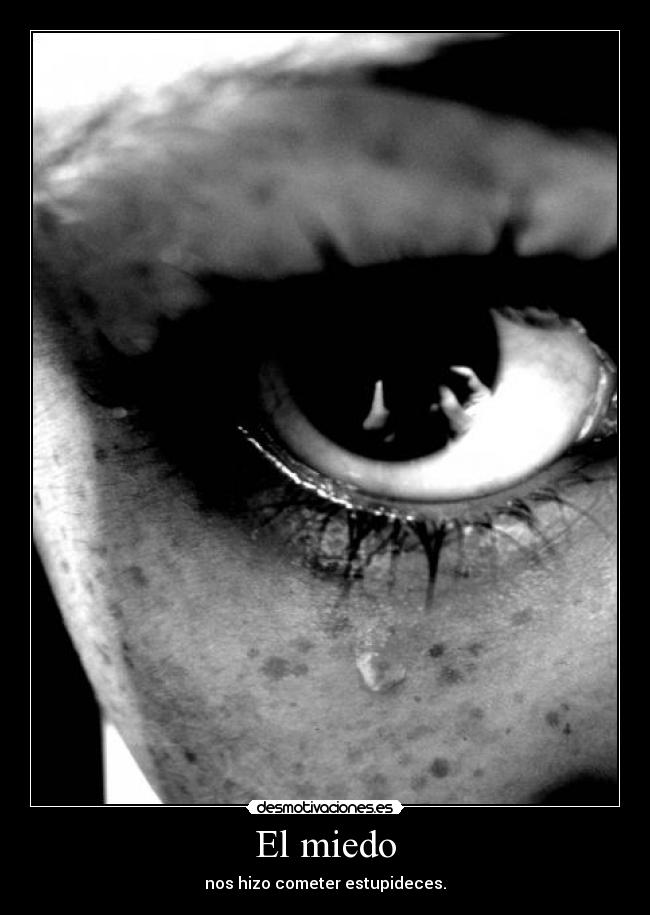 El miedo - nos hizo cometer estupideces.