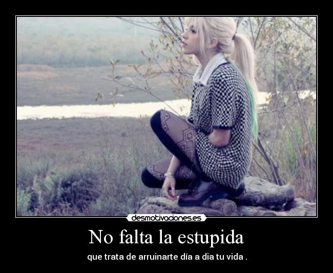 No falta la estupida - que trata de arruinarte día a dia tu vida .