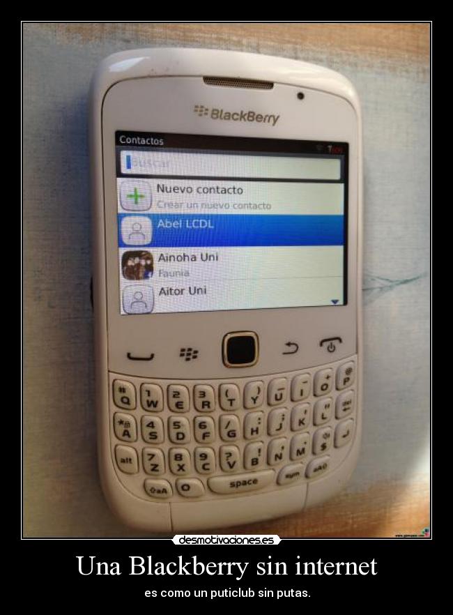 Una Blackberry sin internet -