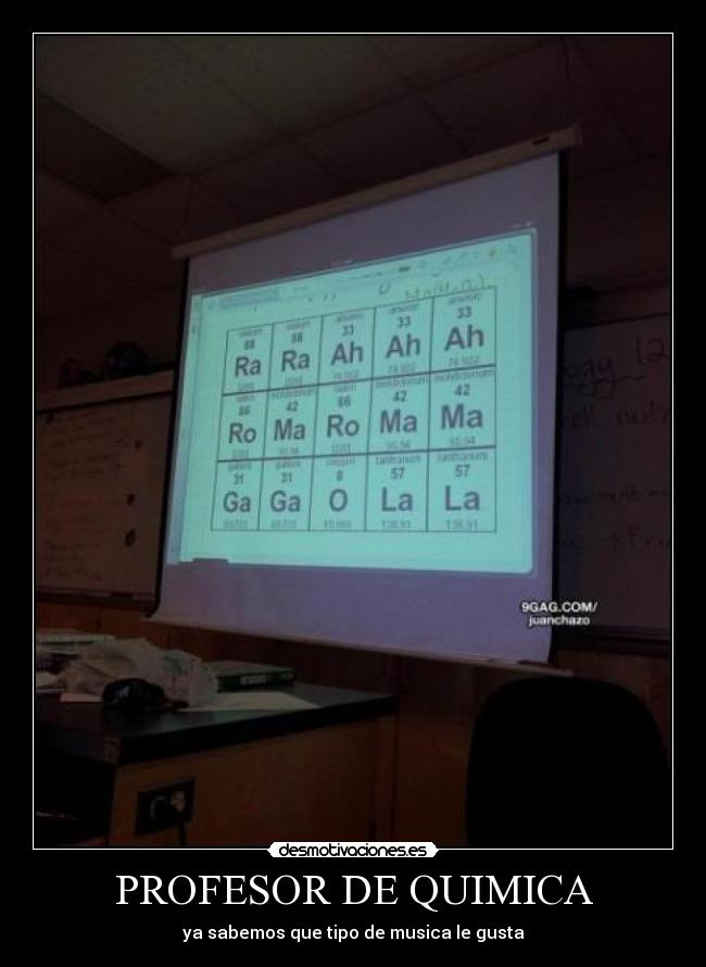 PROFESOR DE QUIMICA - ya sabemos que tipo de musica le gusta