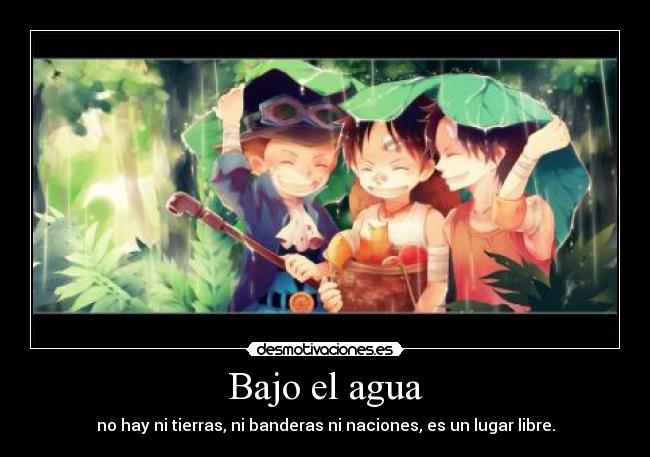 Bajo el agua - no hay ni tierras, ni banderas ni naciones, es un lugar libre.