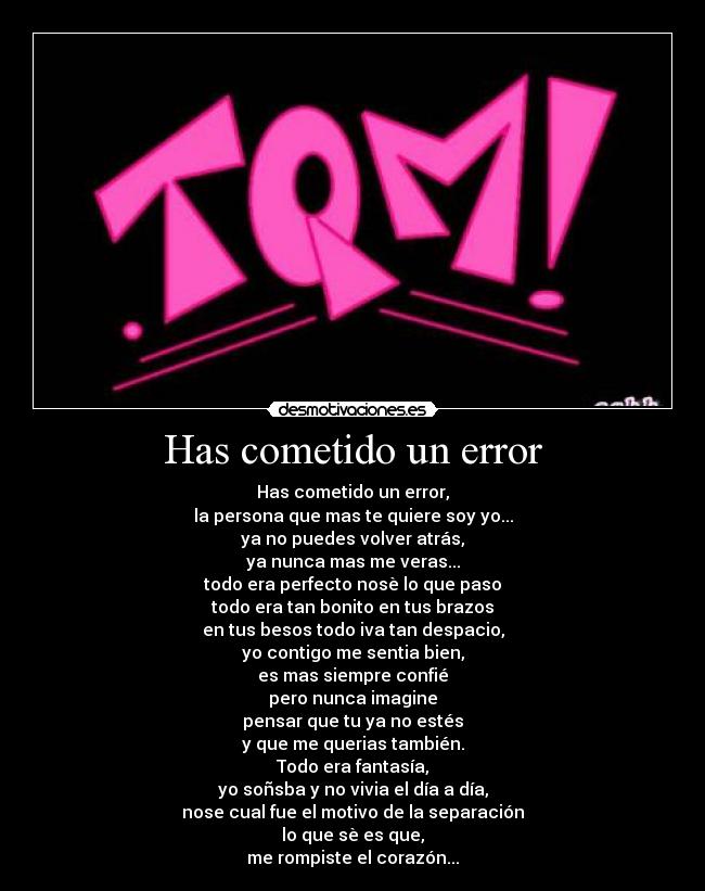 Has cometido un error -