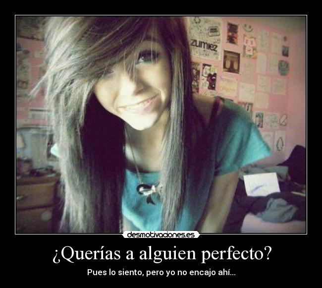 ¿Querías a alguien perfecto? - Pues lo siento, pero yo no encajo ahí...