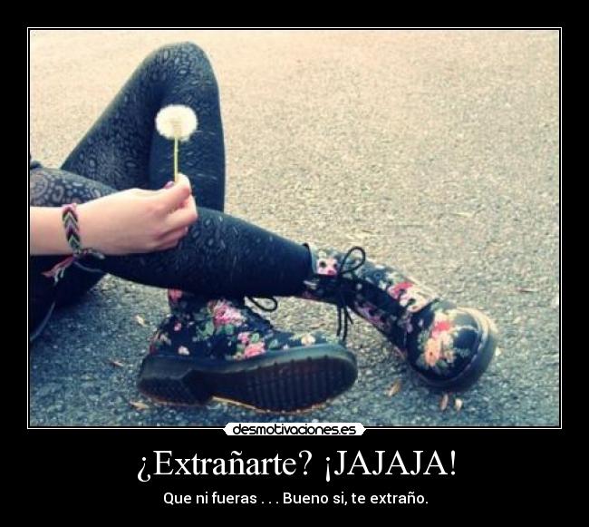 ¿Extrañarte? ¡JAJAJA! -
