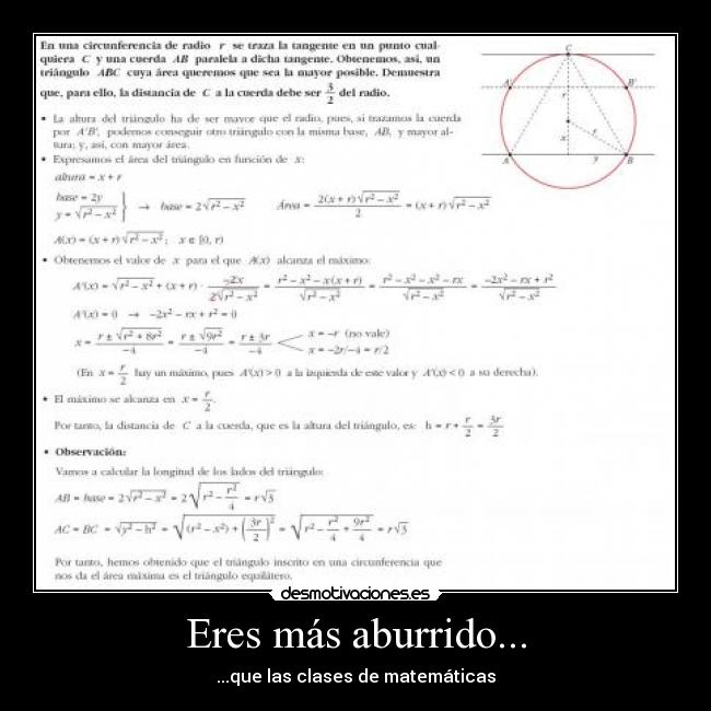 Eres más aburrido... - ...que las clases de matemáticas