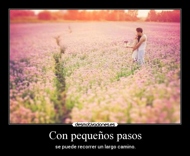 Con pequeños pasos - se puede recorrer un largo camino.