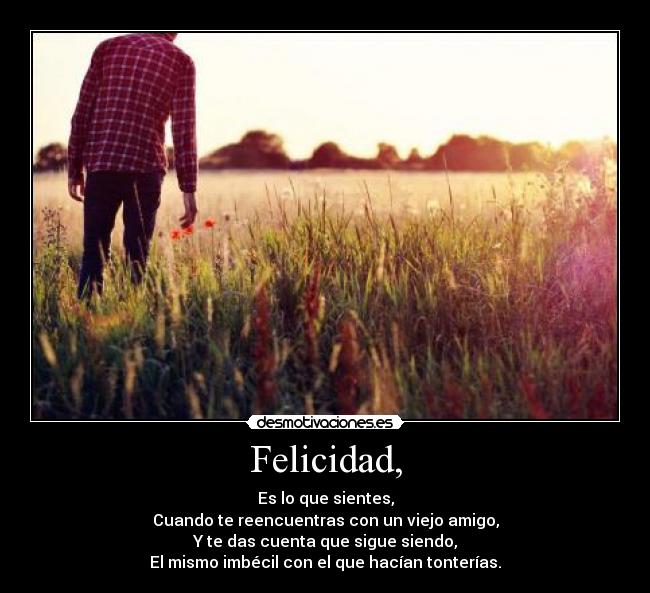 Felicidad, -