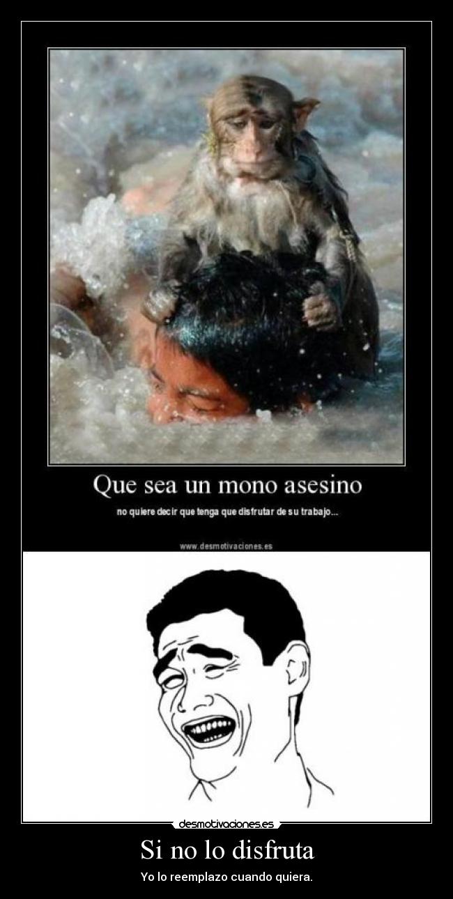 Si no lo disfruta - Yo lo reemplazo cuando quiera.