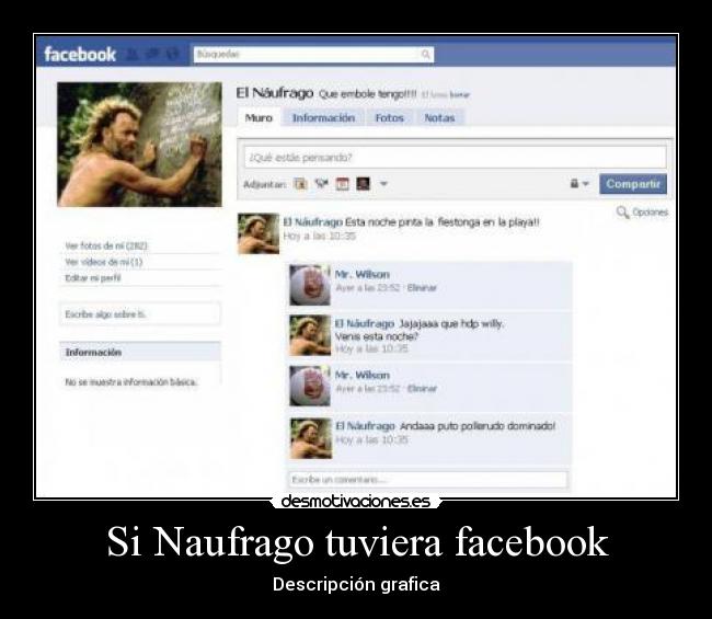 carteles facebook pelicula naufrago wilson desmotivaciones
