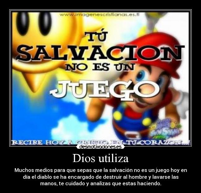 carteles dios salvacion juego desmotivaciones