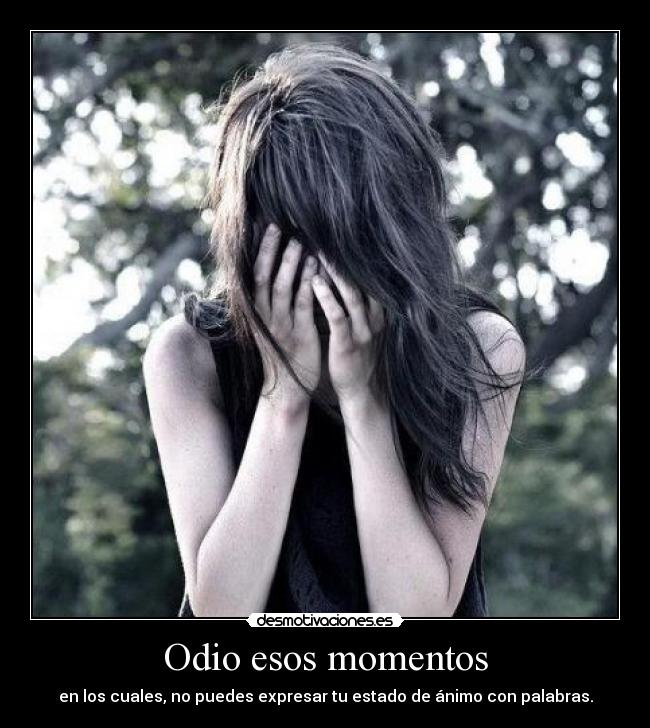 Odio esos momentos - en los cuales, no puedes expresar tu estado de ánimo con palabras.
