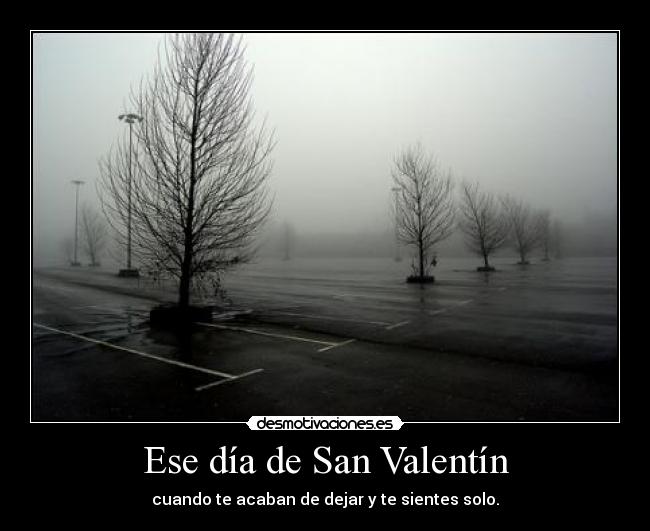 Ese día de San Valentín - cuando te acaban de dejar y te sientes solo.