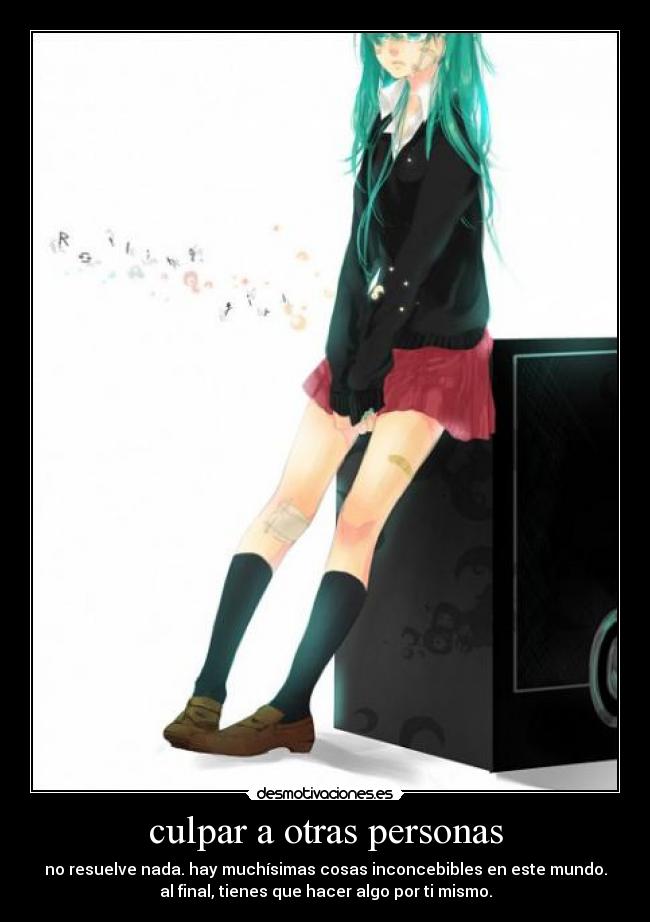 carteles miku anime culpes otros desmotivaciones