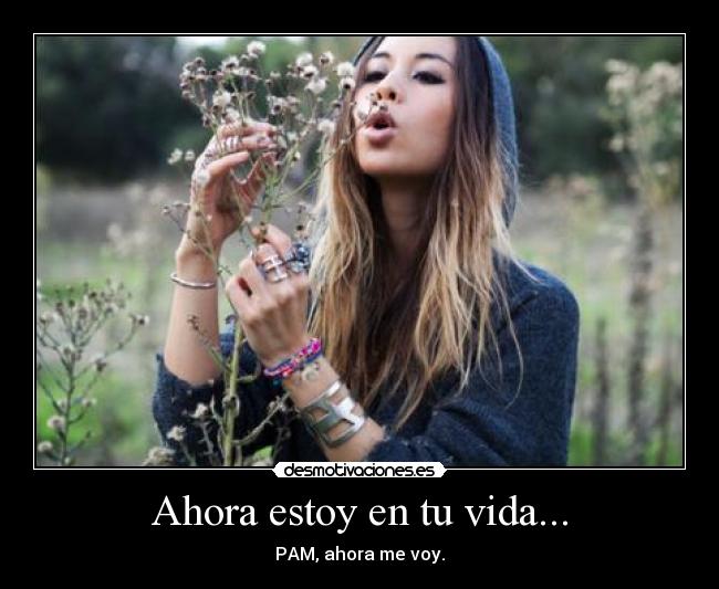 Ahora estoy en tu vida... - PAM, ahora me voy.