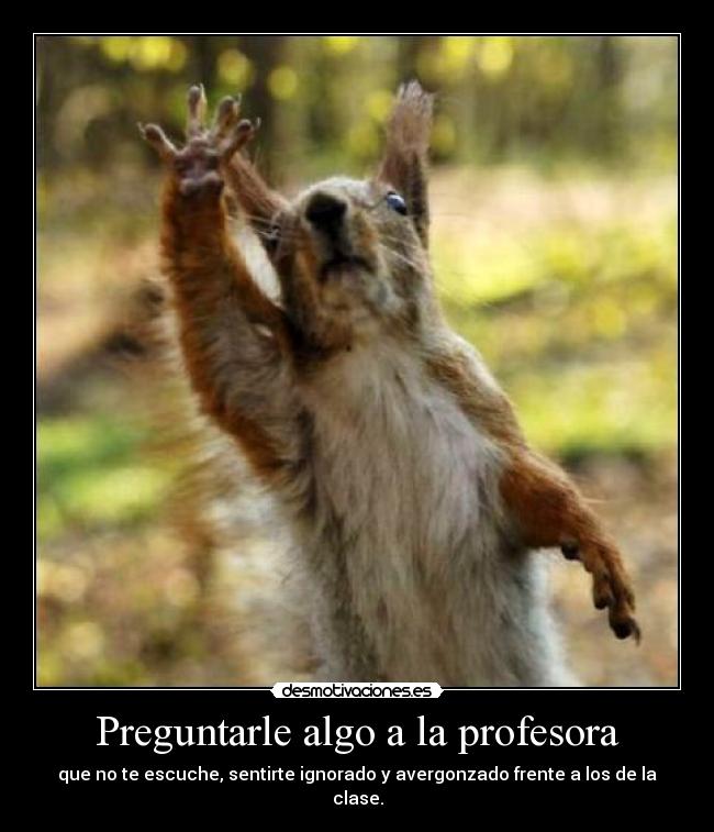 carteles preguntarle algo profesora ser ignorado desmotivaciones