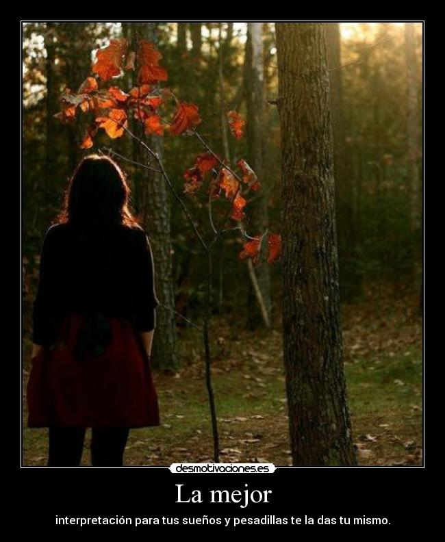 La mejor - interpretación para tus sueños y pesadillas te la das tu mismo.