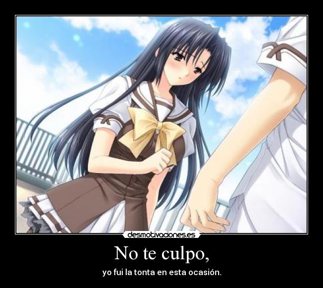 No te culpo, - yo fui la tonta en esta ocasión.
