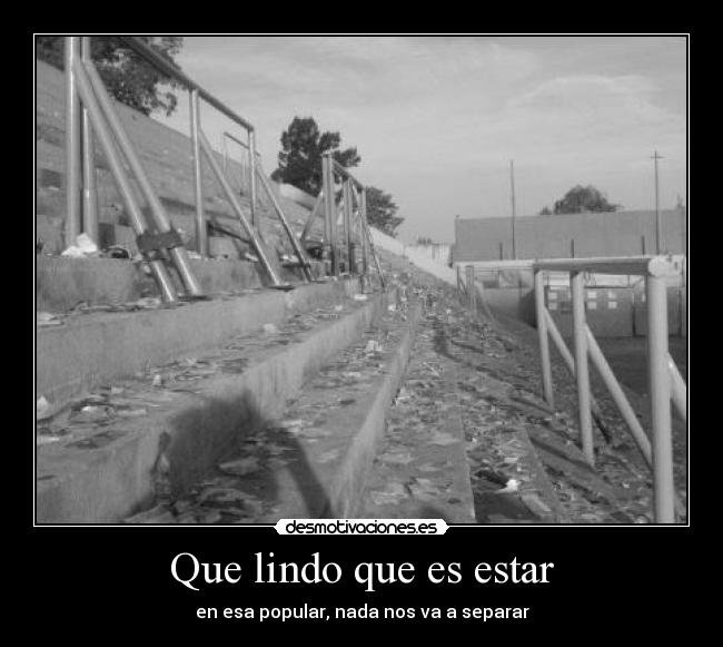 Que lindo que es estar - en esa popular, nada nos va a separar