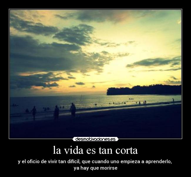 la vida es tan corta -