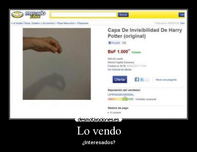 Lo vendo - ¿Interesados?