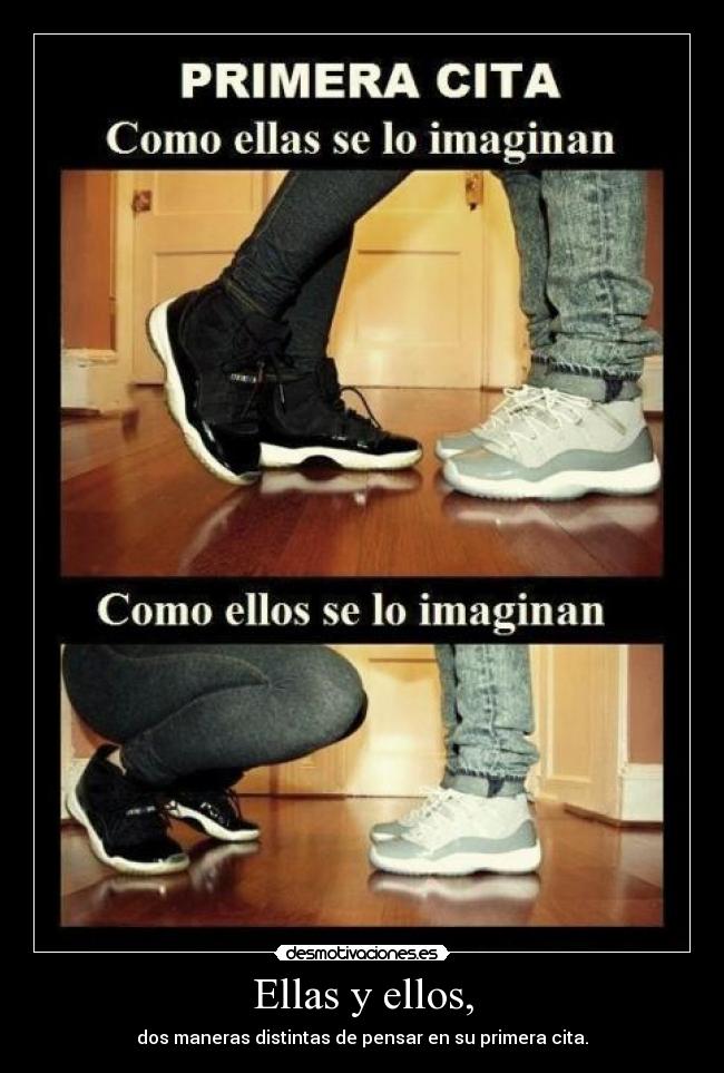 Ellas y ellos, - dos maneras distintas de pensar en su primera cita.