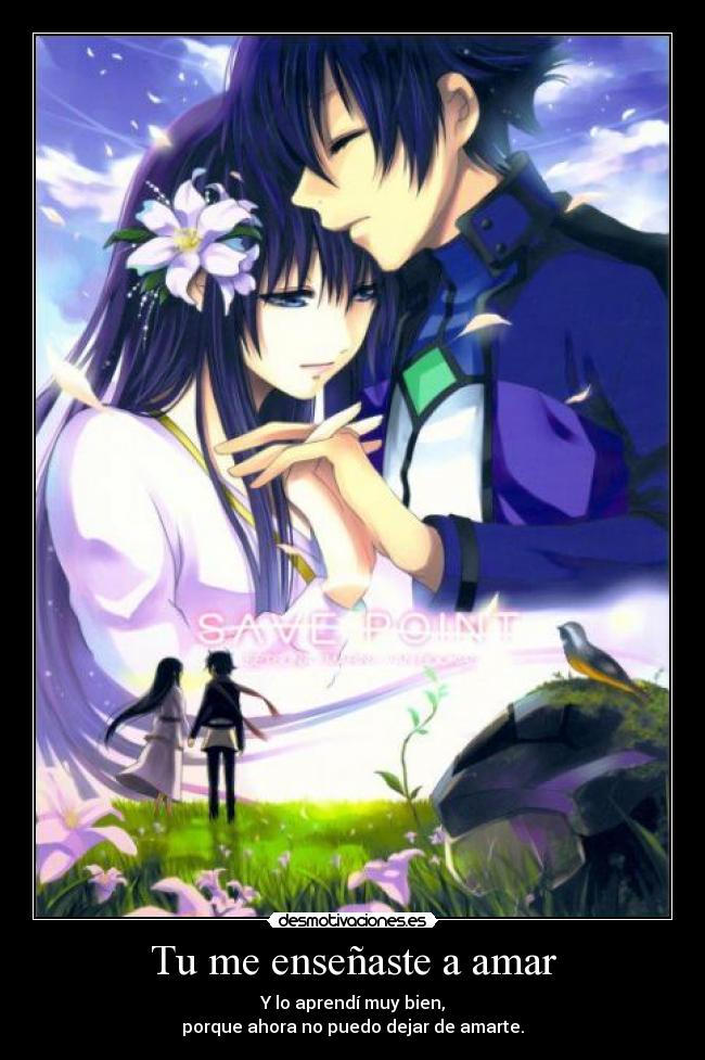 Tu me enseñaste a amar - Y lo aprendí muy bien,
porque ahora no puedo dejar de amarte.
