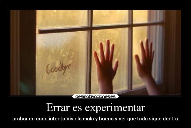 Errar es experimentar -