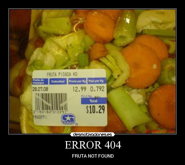 ERROR 404 - FRUTA NOT FOUND