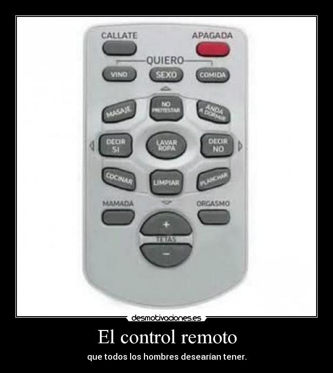 El control remoto - que todos los hombres desearían tener.