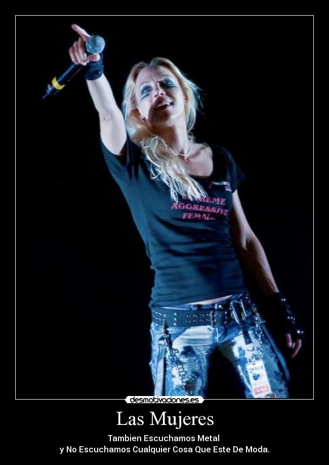 carteles mujer metalera desmotivaciones
