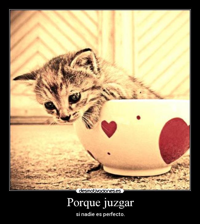 Porque juzgar - si nadie es perfecto.