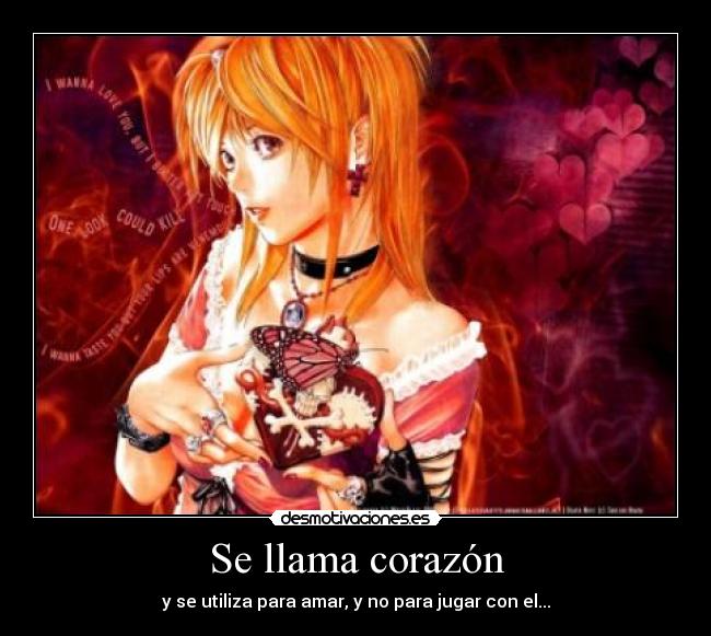 carteles corazon anime death note misa amane love desmotivaciones