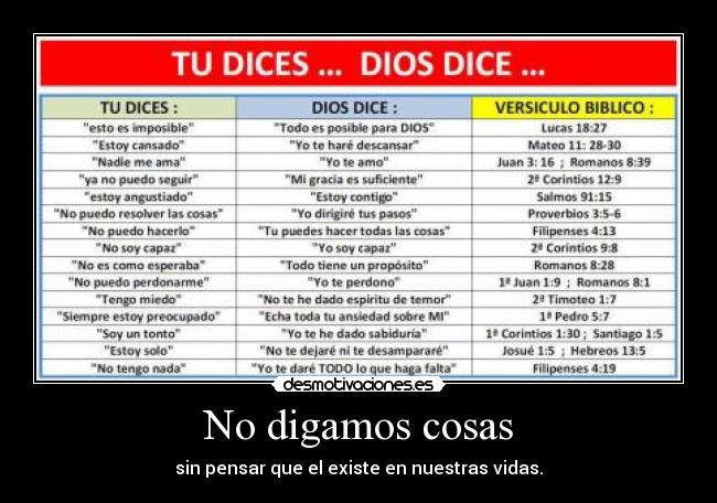 No digamos cosas - 