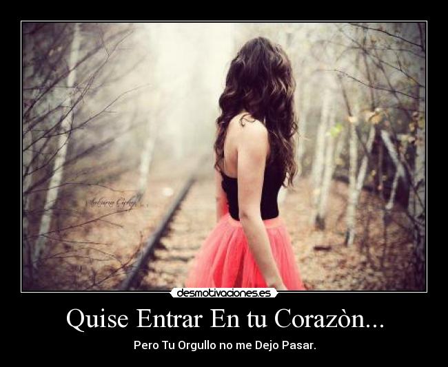 Quise Entrar En tu Corazòn... - Pero Tu Orgullo no me Dejo Pasar.