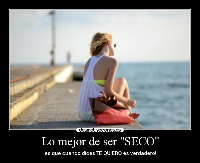 Lo mejor de ser SECO - es que cuando dices TE QUIERO es verdadero!