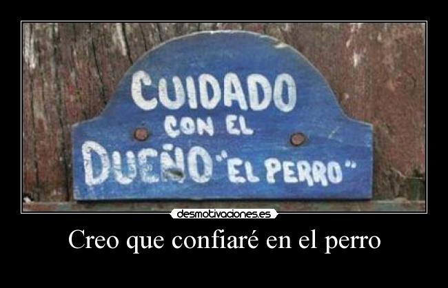 Creo que confiaré en el perro -