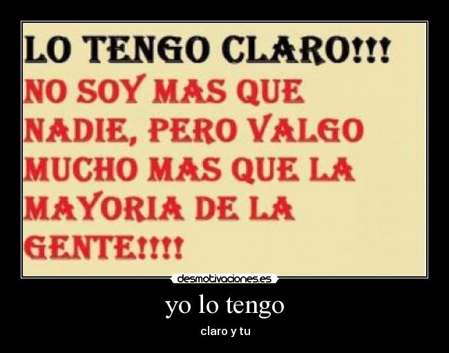 yo lo tengo - claro y tu