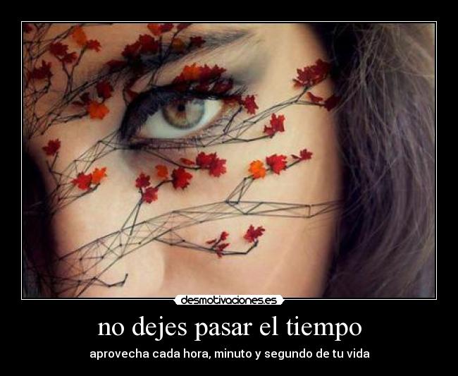 no dejes pasar el tiempo - aprovecha cada hora, minuto y segundo de tu vida