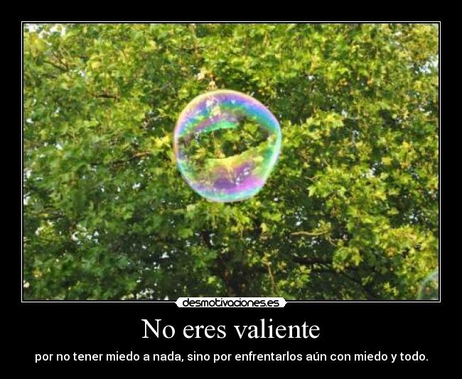 No eres valiente - por no tener miedo a nada, sino por enfrentarlos aún con miedo y todo.