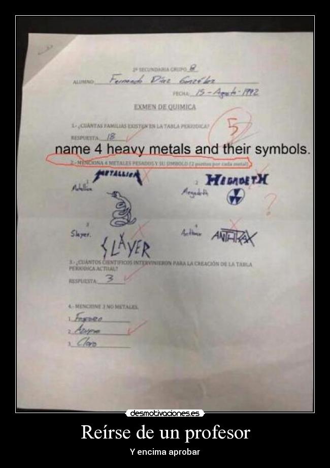Reírse de un profesor - Y encima aprobar