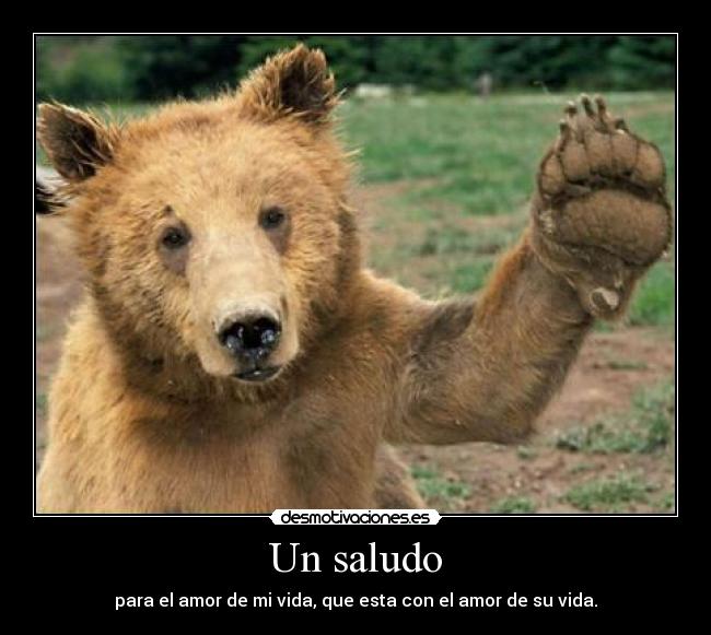 Un saludo - para el amor de mi vida, que esta con el amor de su vida.