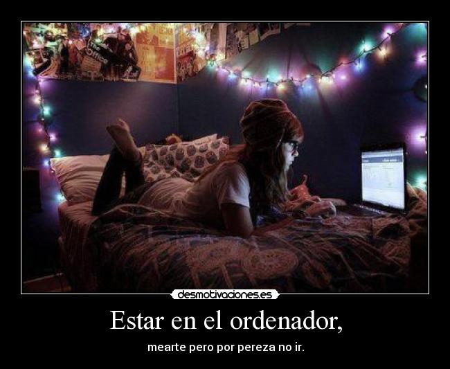 Estar en el ordenador, -