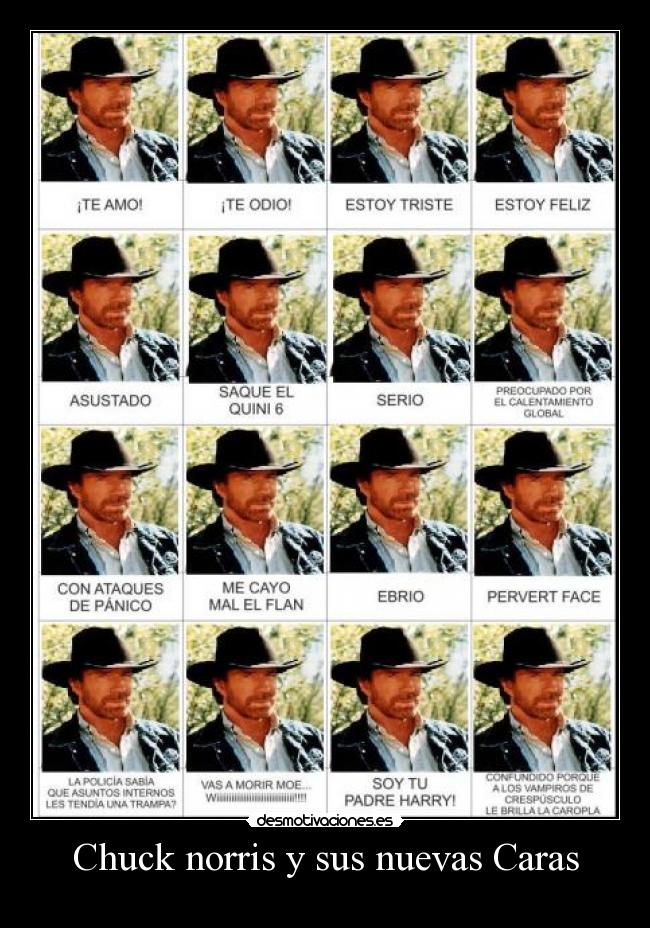 Chuck norris y sus nuevas Caras -