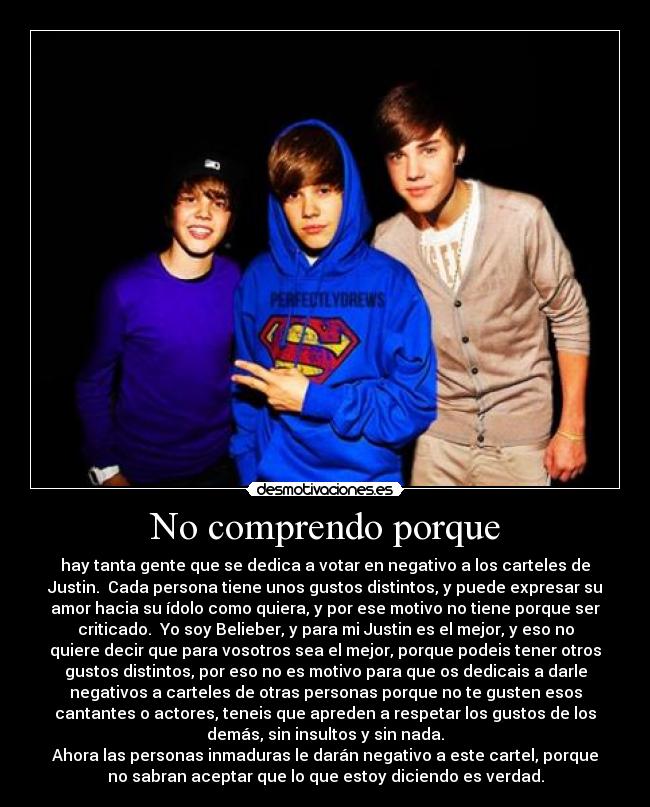 carteles andreakidrauhl justin bieber respetar idolos desmotivaciones