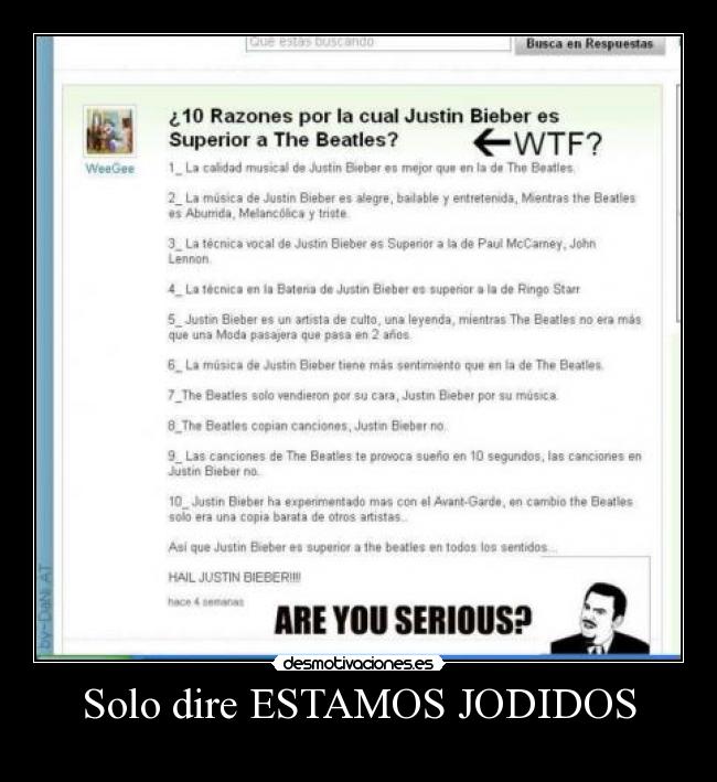 Solo dire ESTAMOS JODIDOS -