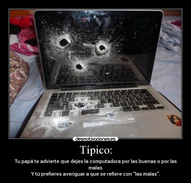 carteles balazo computadora adiccion facebook desmotivaciones