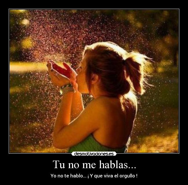 Tu no me hablas... - 