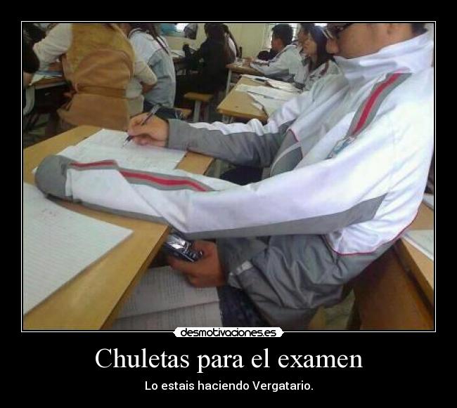 Chuletas para el examen - Lo estais haciendo Vergatario.