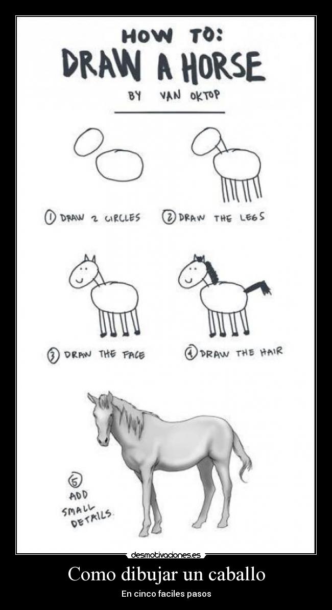 carteles caballo faciles pasos desmotivaciones