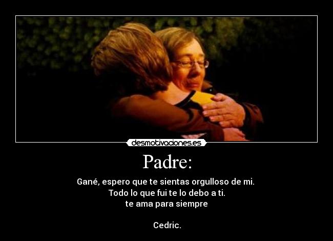 carteles padre harry potter cedric desmotivaciones